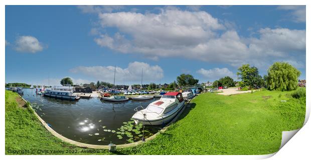 360 panorama from the bank of the River Bure, Horning Print by Chris Yaxley