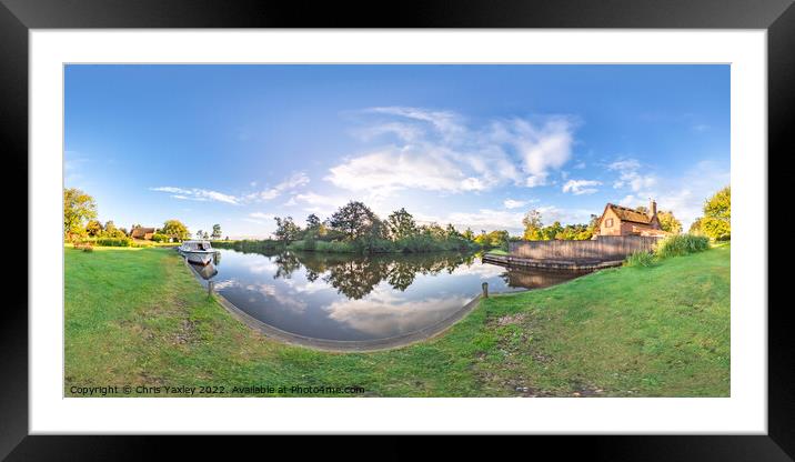360 panorama from the bank of the River Ant, Irstead Shoals Framed Mounted Print by Chris Yaxley