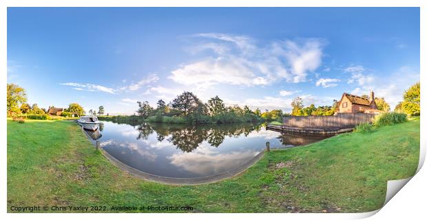 360 panorama from the bank of the River Ant, Irstead Shoals Print by Chris Yaxley
