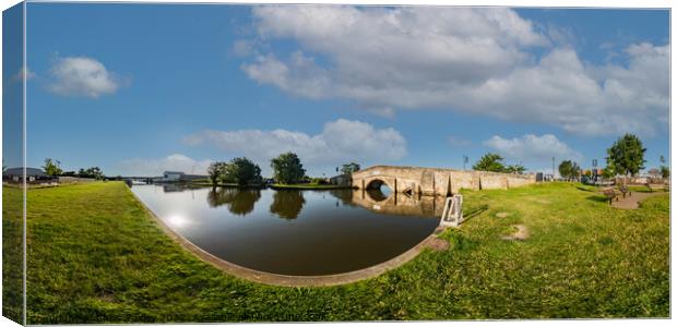 360 panorama from the bank of the River Thurne at Potter Heigham Canvas Print by Chris Yaxley