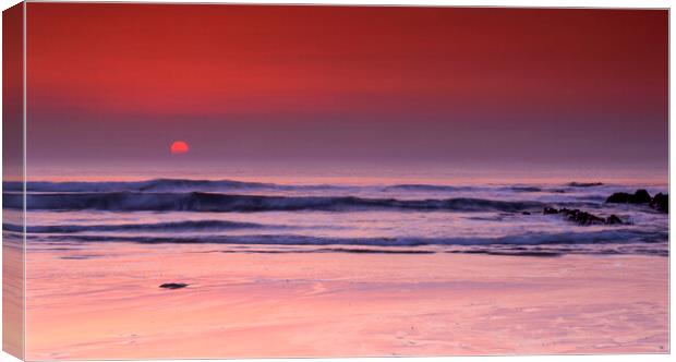 Widemouth Sunset, Bude, Cornwall. Canvas Print by Maggie McCall