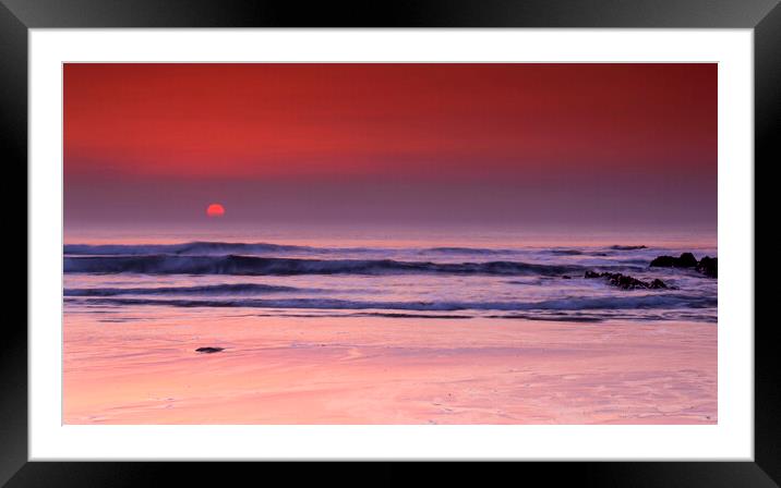 Widemouth Sunset, Bude, Cornwall. Framed Mounted Print by Maggie McCall