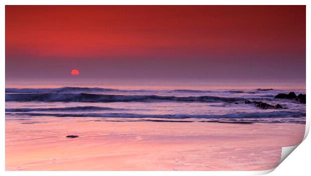 Widemouth Sunset, Bude, Cornwall. Print by Maggie McCall
