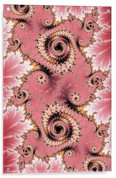 Pale Pink Fractals Acrylic by Vickie Fiveash