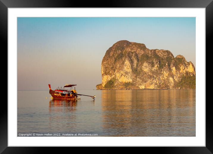 Late afternoon sun at Pak Meng Beach, Trang Province, Thailand Framed Mounted Print by Kevin Hellon