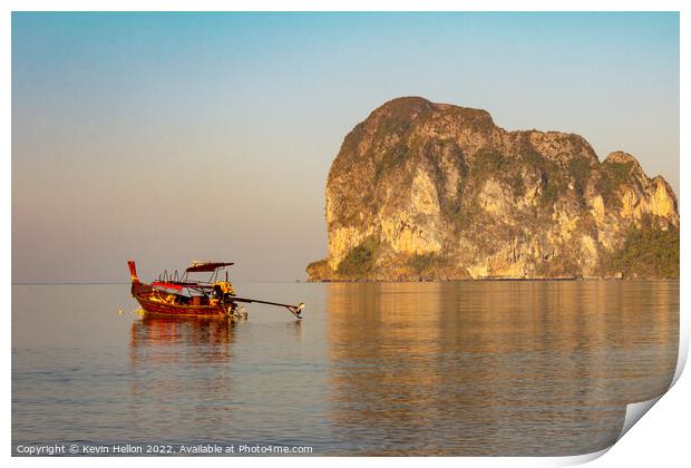 Late afternoon sun at Pak Meng Beach, Trang Province, Thailand Print by Kevin Hellon