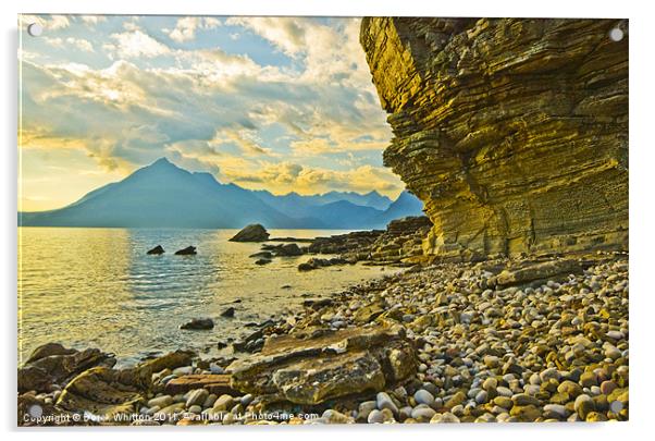 Cuillins from Elgol Acrylic by Derek Whitton