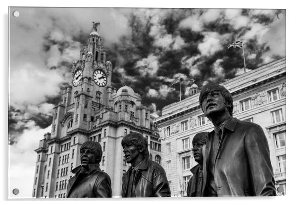 The Beatles statue in monochrome Acrylic by Jason Wells