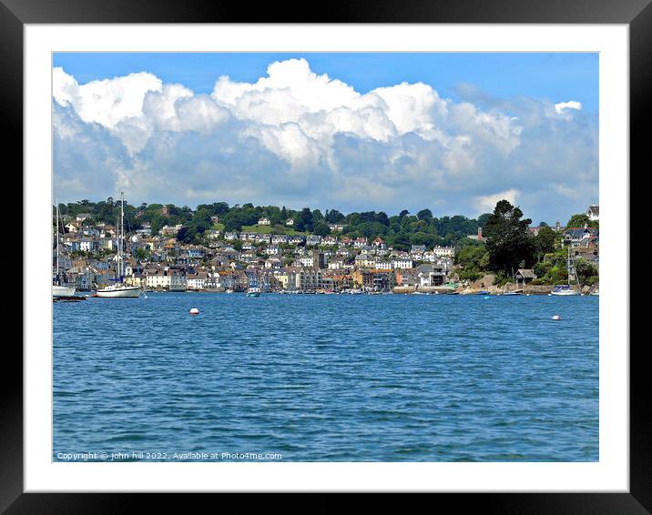 Dartmouth from the river at Dartmouth in Devon, UK. Framed Mounted Print by john hill