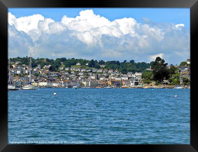 Dartmouth from the river at Dartmouth in Devon, UK. Framed Print by john hill
