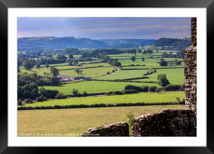 View from Dinefwr Castle across the Towy Valley Framed Mounted Print by Chris Warren