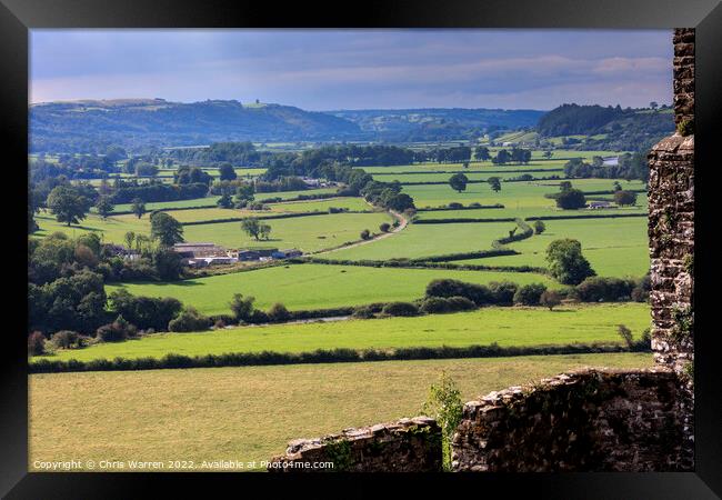 View from Dinefwr Castle across the Towy Valley Framed Print by Chris Warren