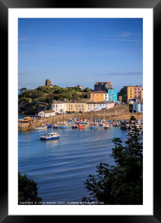 Tenby Harbour Pembrokeshire Wales  Framed Mounted Print by Chris Warren