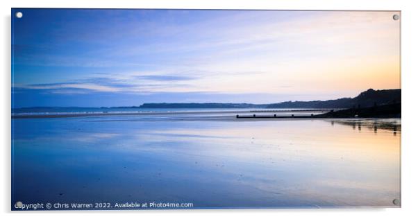 Amroth beach nr Saundersfoot Pembrokeshire Wales Acrylic by Chris Warren