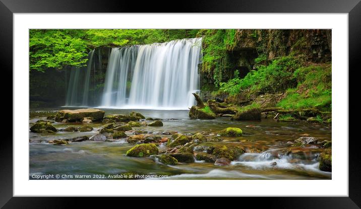 Scwd Ddwli Waterfall Brecon Beacons Powys Wales Framed Mounted Print by Chris Warren