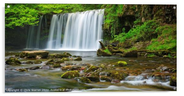 Scwd Ddwli Waterfall Brecon Beacons Powys Wales Acrylic by Chris Warren