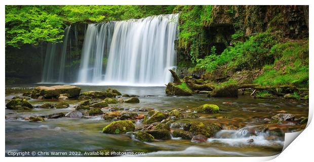 Scwd Ddwli Waterfall Brecon Beacons Powys Wales Print by Chris Warren