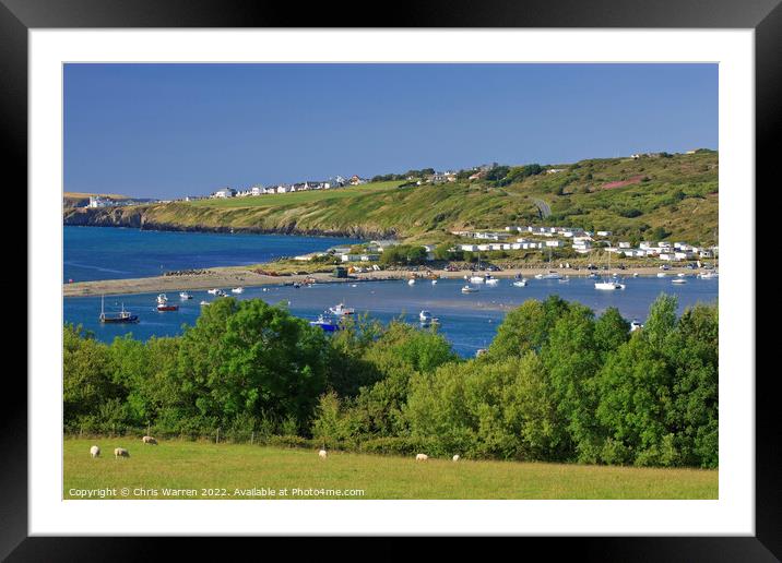 View from Poppit Sands on the River Teifi Estuary Framed Mounted Print by Chris Warren