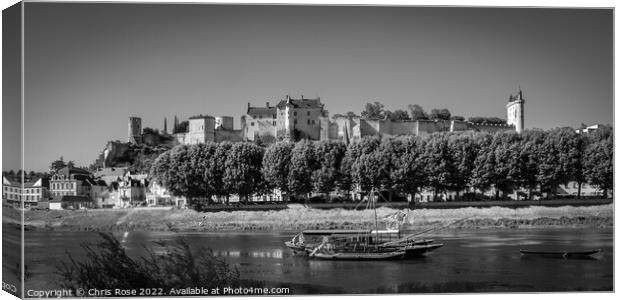 Chinon on the River Vienne Canvas Print by Chris Rose