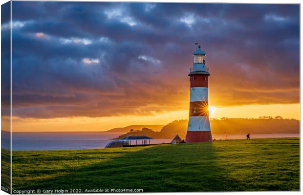 Sunset on Plymouth Hoe Canvas Print by Gary Holpin