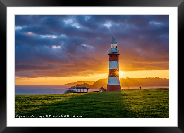 Sunset on Plymouth Hoe Framed Mounted Print by Gary Holpin