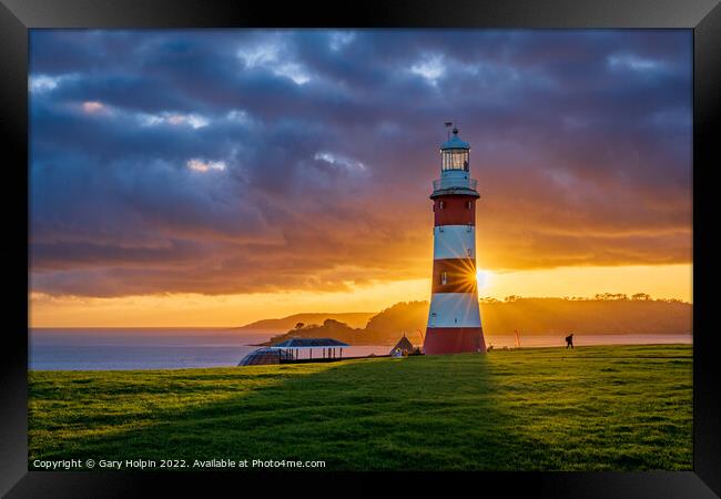 Sunset on Plymouth Hoe Framed Print by Gary Holpin