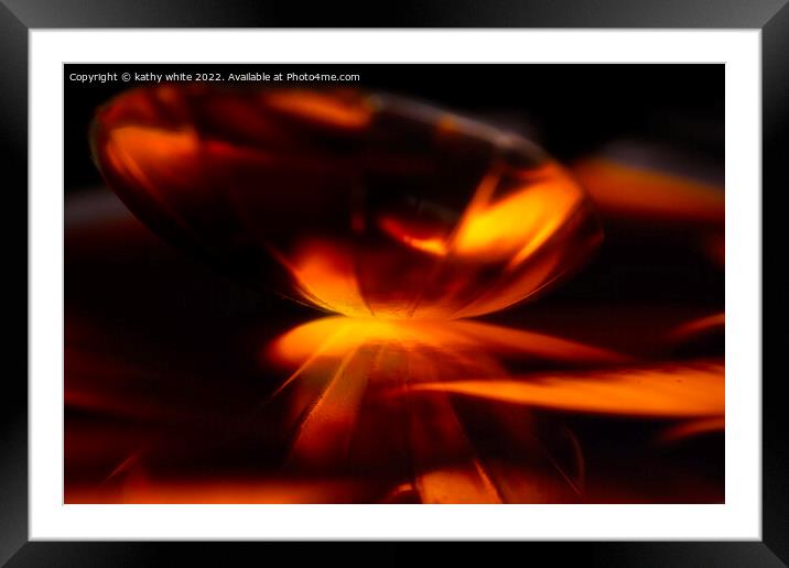 Red  Dahlia, red fire,Spoon Art Framed Mounted Print by kathy white