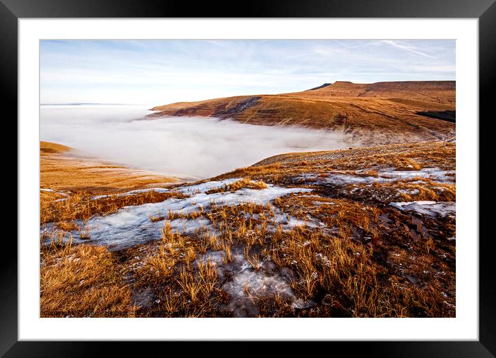 Freezing fog above Storey Arms, Brecons Framed Mounted Print by Jenny Hibbert