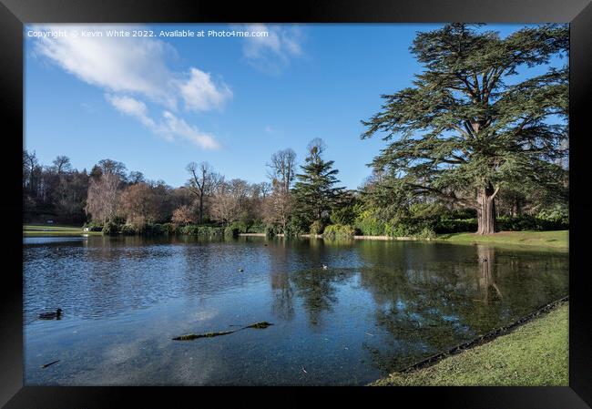 Winter sunshine at Claremont gardens and lake Framed Print by Kevin White