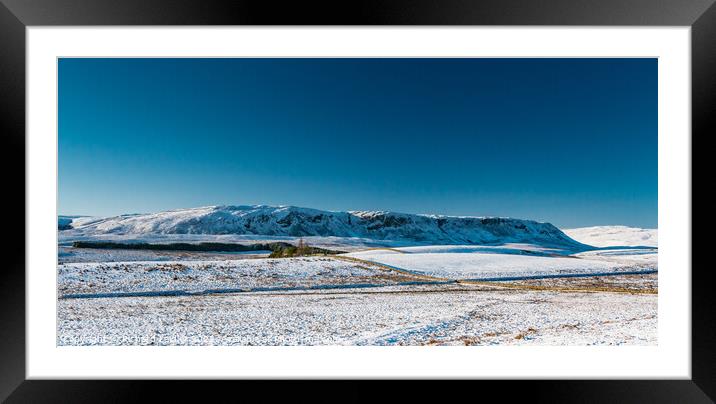 Cronkley Scar in Snow Framed Mounted Print by Richard Laidler