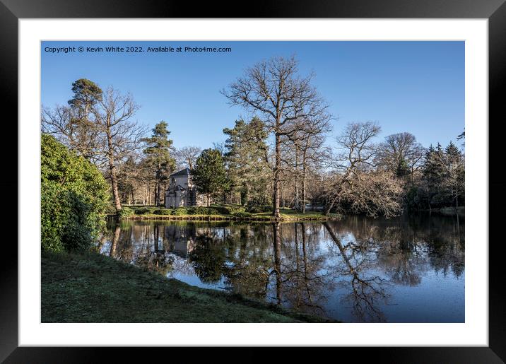 Lake at Claremont gardens in Esher Surrey Framed Mounted Print by Kevin White