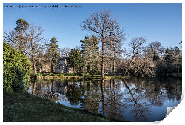 Lake at Claremont gardens in Esher Surrey Print by Kevin White