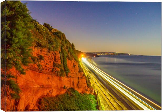 Night time coastal journey, Dawlish Canvas Print by Kerry Lummus