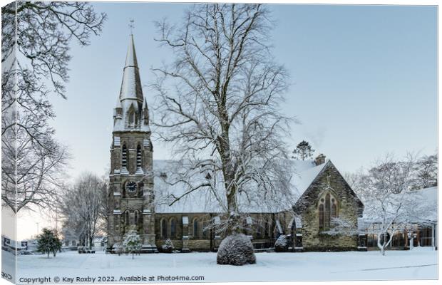 Killearn Kirk in the snow Canvas Print by Kay Roxby