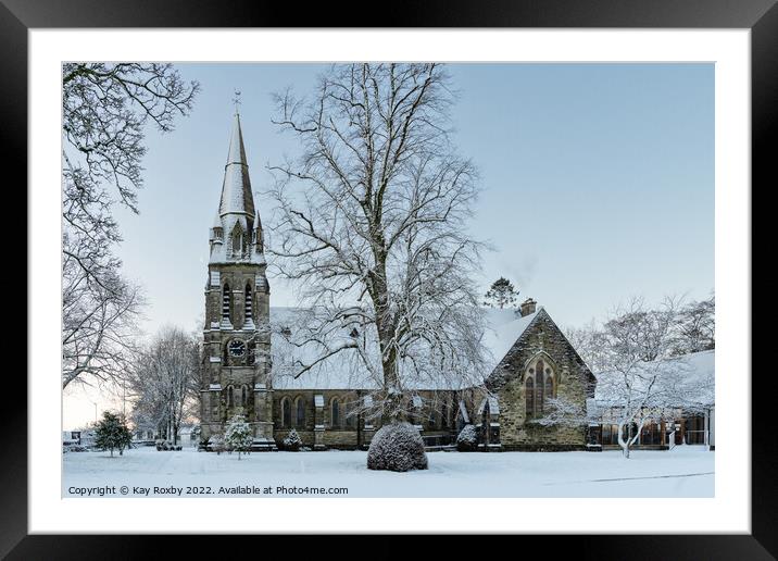 Killearn Kirk in the snow Framed Mounted Print by Kay Roxby
