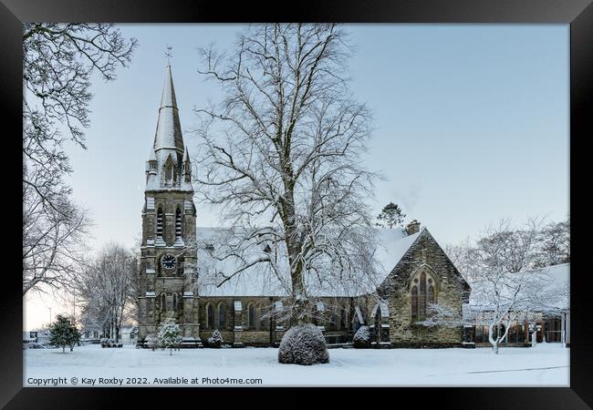 Killearn Kirk in the snow Framed Print by Kay Roxby