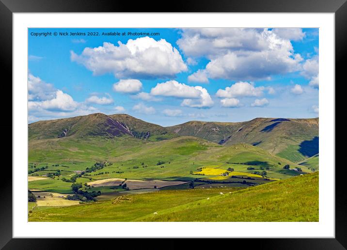 A section of the Howgill Fells from Firbank Fell  Framed Mounted Print by Nick Jenkins