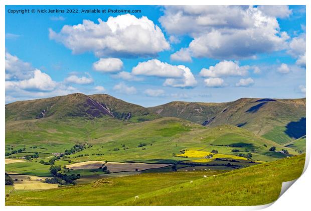 A section of the Howgill Fells from Firbank Fell  Print by Nick Jenkins