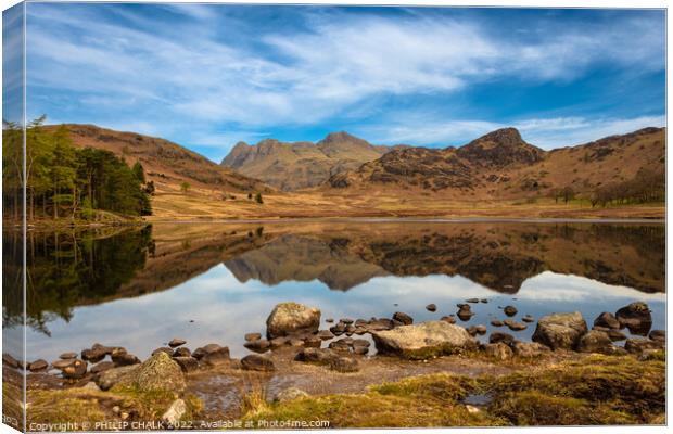 Blea tarn reflections 660 Canvas Print by PHILIP CHALK