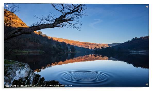 Rydal water ripples 667 Acrylic by PHILIP CHALK