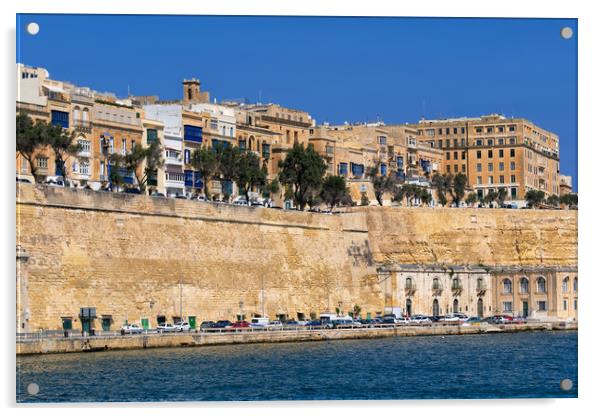 Walled Old City of Valletta in Malta Acrylic by Artur Bogacki