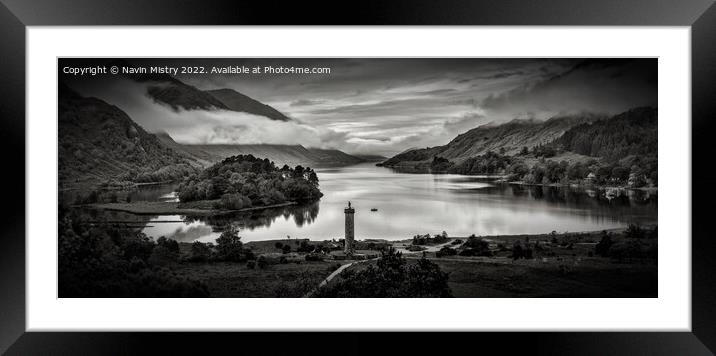Glenfinnan Monument and Loch Shiel Panoramic  Framed Mounted Print by Navin Mistry