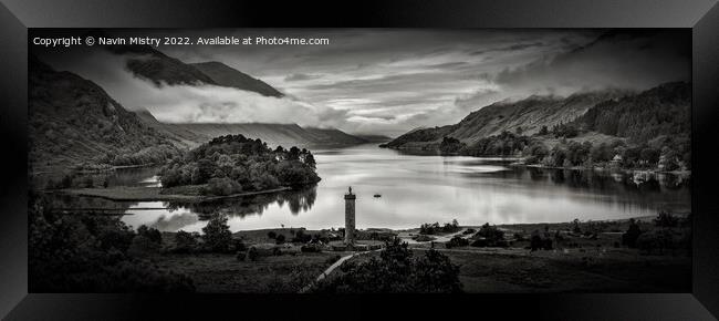 Glenfinnan Monument and Loch Shiel Panoramic  Framed Print by Navin Mistry
