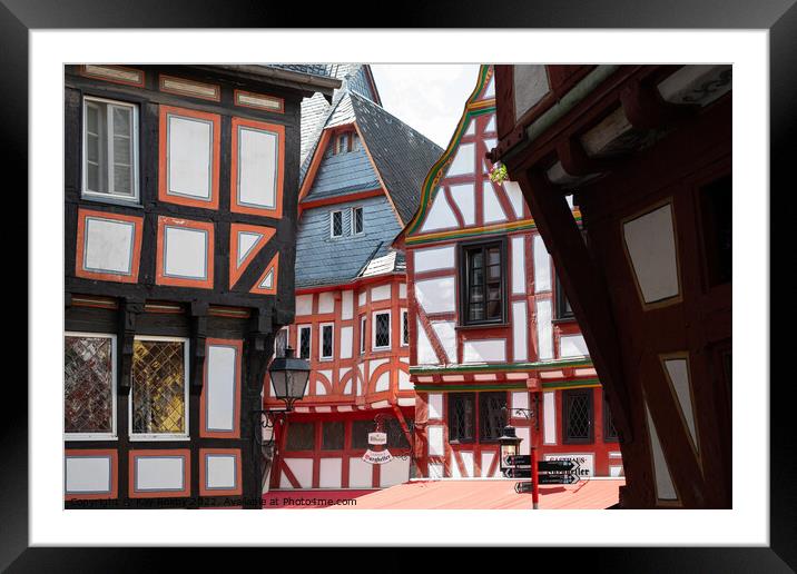 half timbered buildings Framed Mounted Print by Kay Roxby