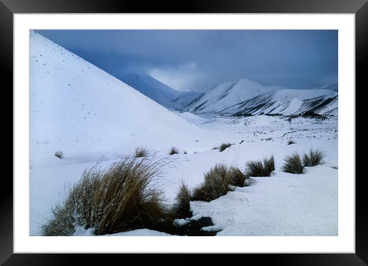 Lindis Pass, South Island, New Zealand Framed Mounted Print by Maggie McCall