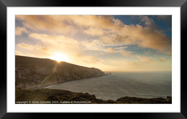 Sunset over the Needles Framed Mounted Print by Simon Connellan