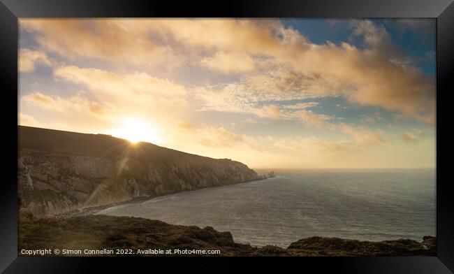 Sunset over the Needles Framed Print by Simon Connellan