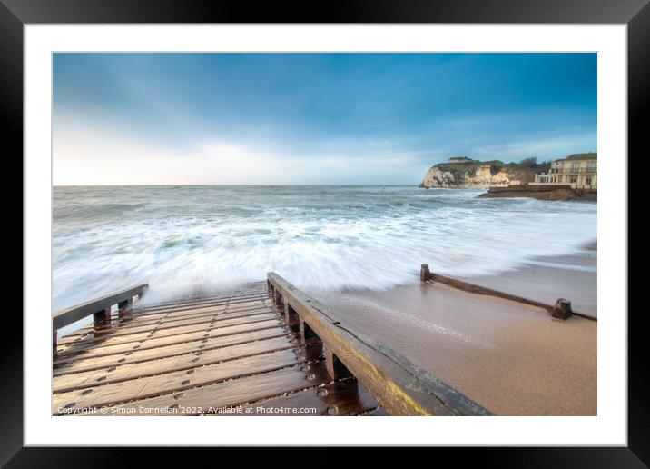 Waves over Freshwater Bay Framed Mounted Print by Simon Connellan