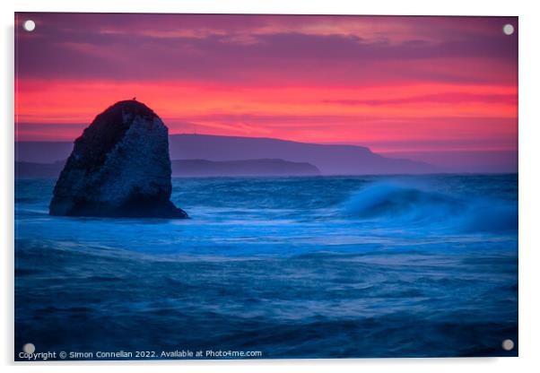 Stag Rock Sunrise Acrylic by Simon Connellan