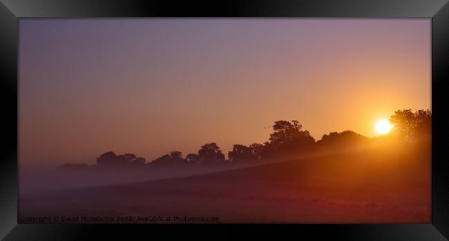 Misty Morning Sunrise  Framed Print by David McGeachie